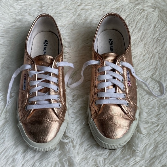Superga Shoes - Superga COTU classic sneaker shiny rose gold US size 8.